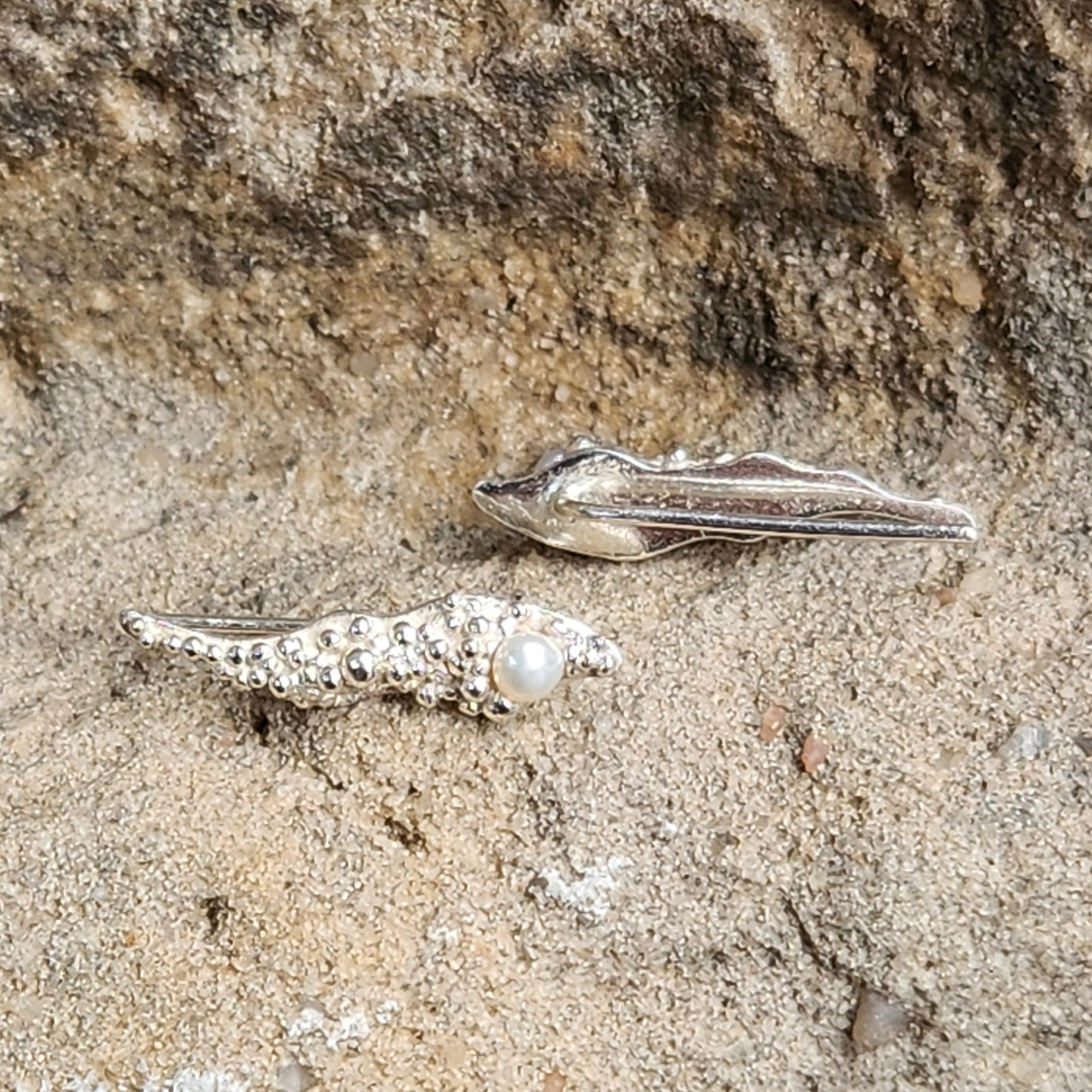 Nausznice Seafoam Pearl srebro