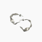Kolczyki Ribbon (mat) Silver