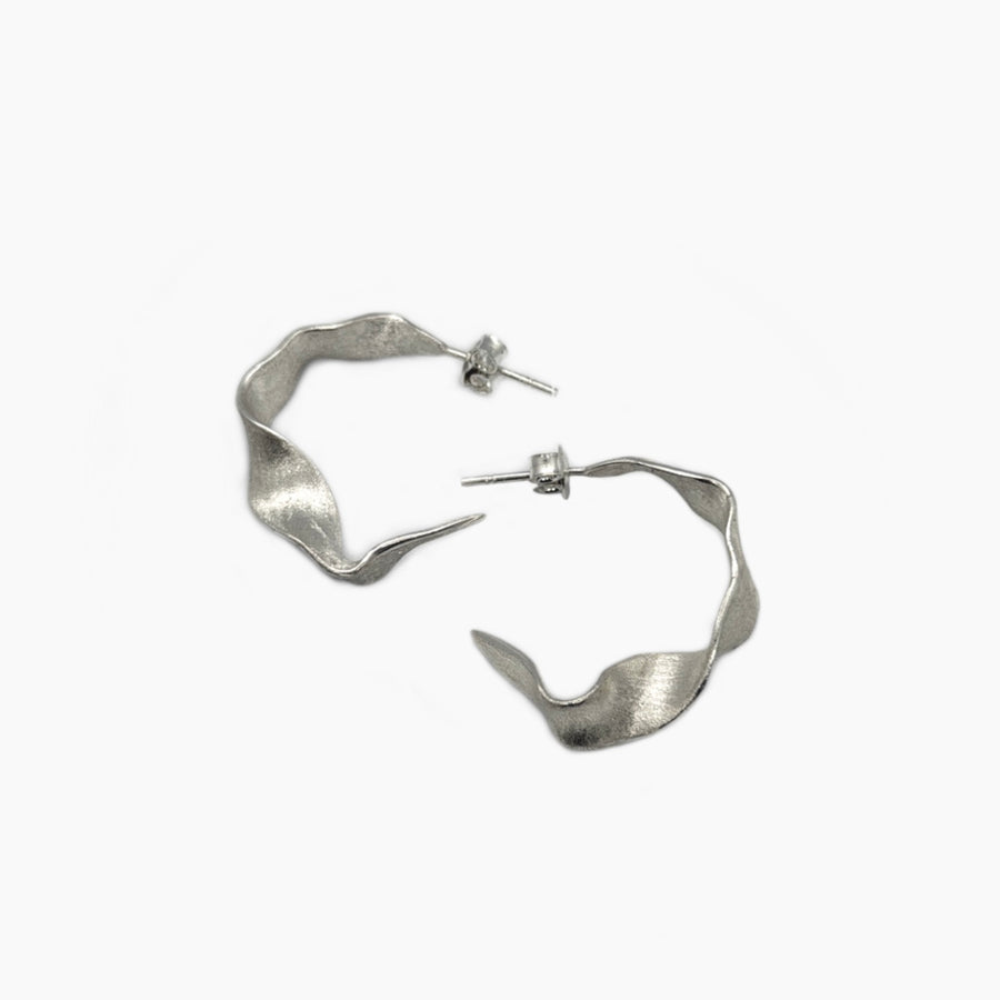 Kolczyki Ribbon (mat) Silver