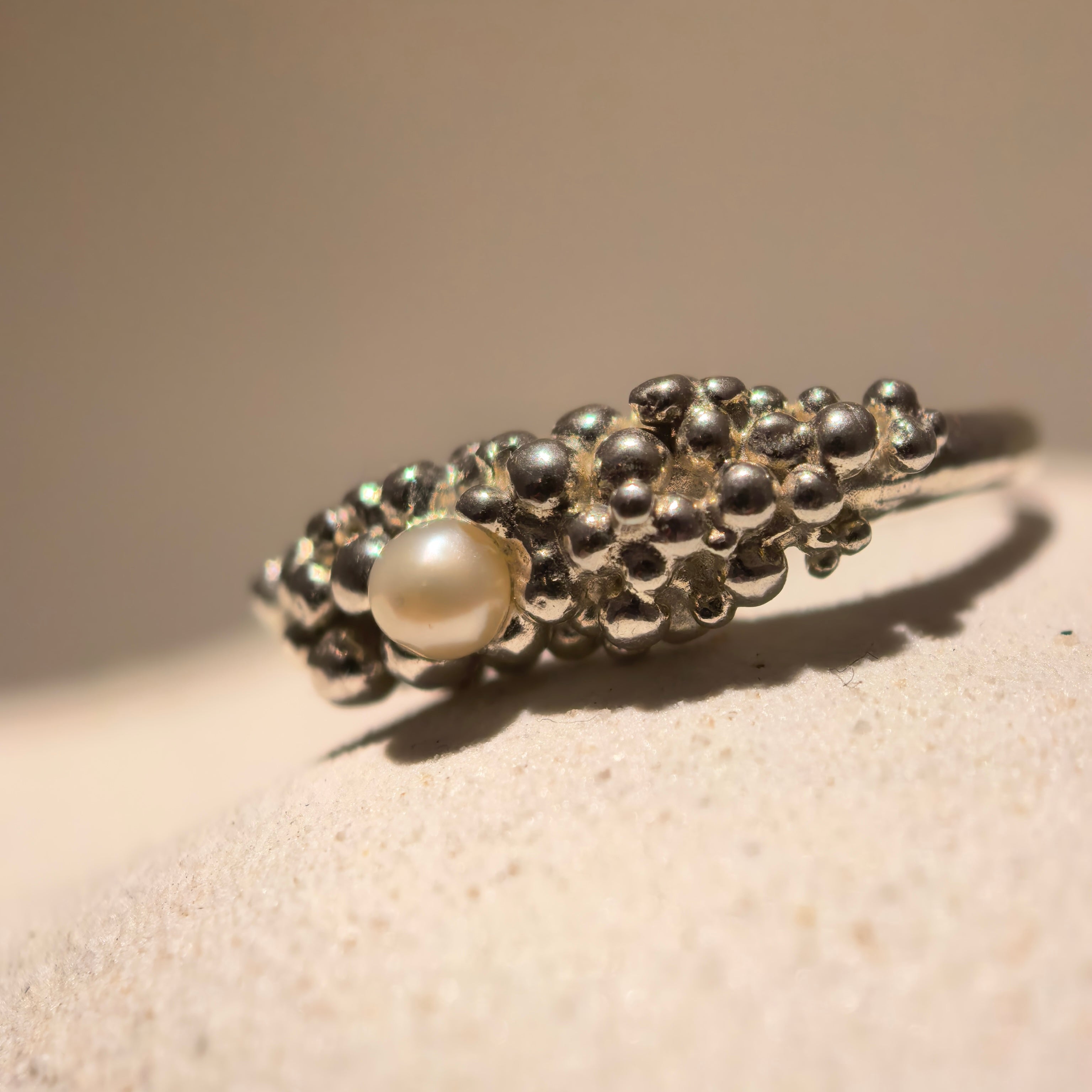 Pierścionek Seafoam Pearl srebrny