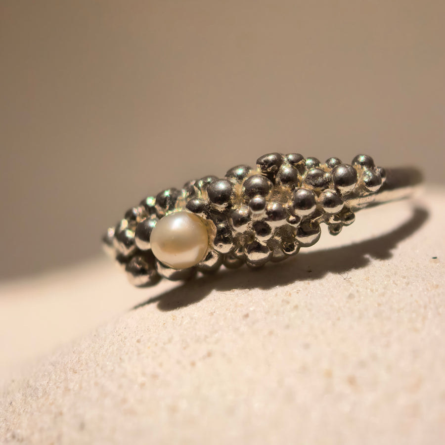 Pierścionek Seafoam Pearl srebrny