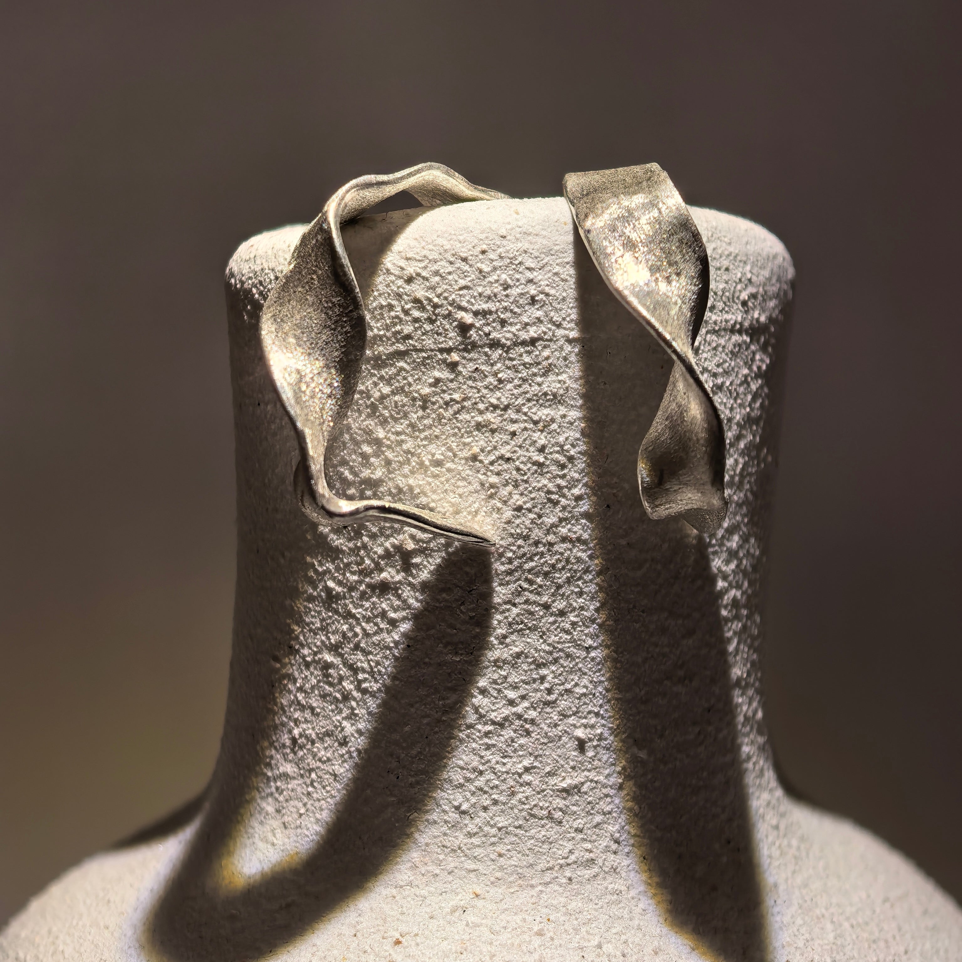 Kolczyki Ribbon (mat) Silver