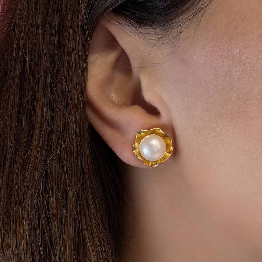 Kolczyki Blooming Pearl Mini Gold