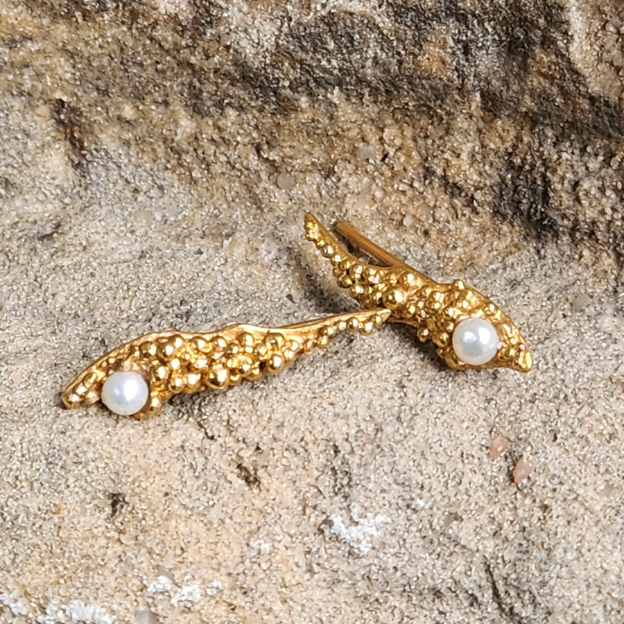 Nausznice Seafoam Pearl pozłacane